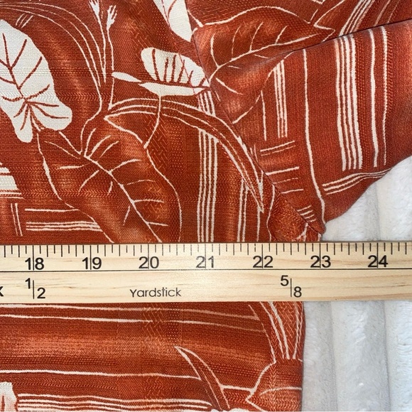 Tommy Bahama Shirt Mens Large Orange Floral Hawiian Silk Hibiscus Beach - Picture 8 of 9